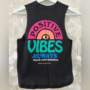 Spiritual Gangster “Peace, Love, Kindness” Crop Tank 🖤 Vintage Black Women’s XS